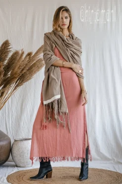 Cotton Wrap Shawl / Coffee