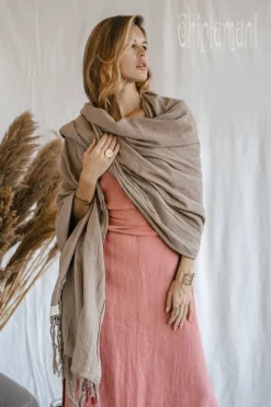Cotton Wrap Shawl / Coffee
