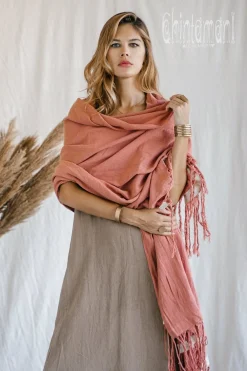 Cotton Wrap Shawl / Soft Pink