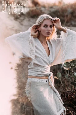 Cotton Wrap Skirt / Beige