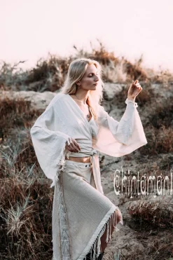 Cotton Wrap Skirt / Beige