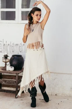 Cotton Wrap Skirt / Off White