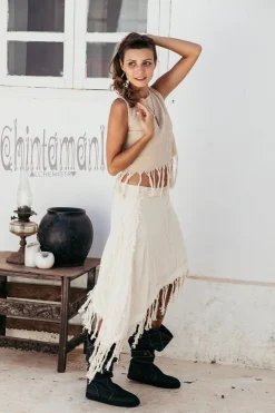 Cotton Wrap Skirt / Off White