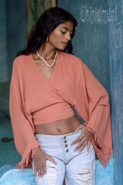 Cotton Wrap Top / Pink