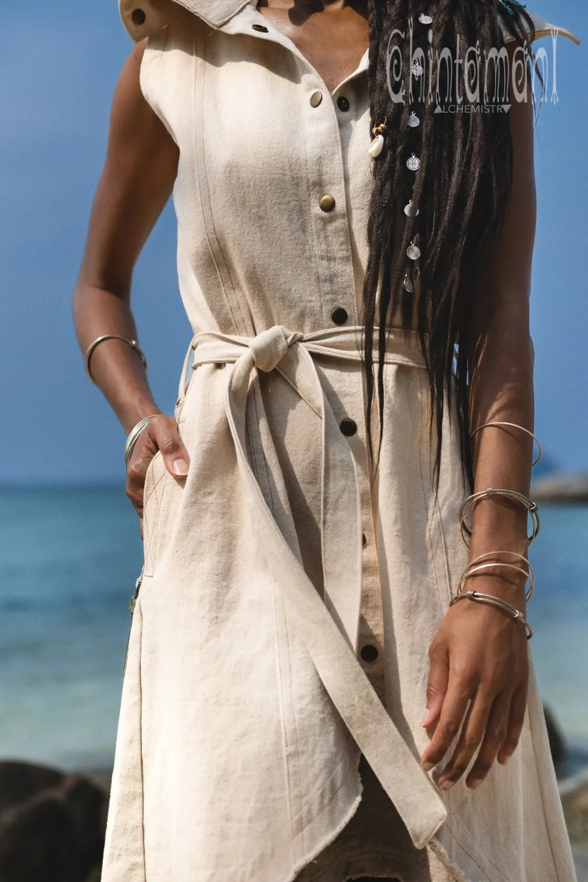 Denim Frock Vest / Off White