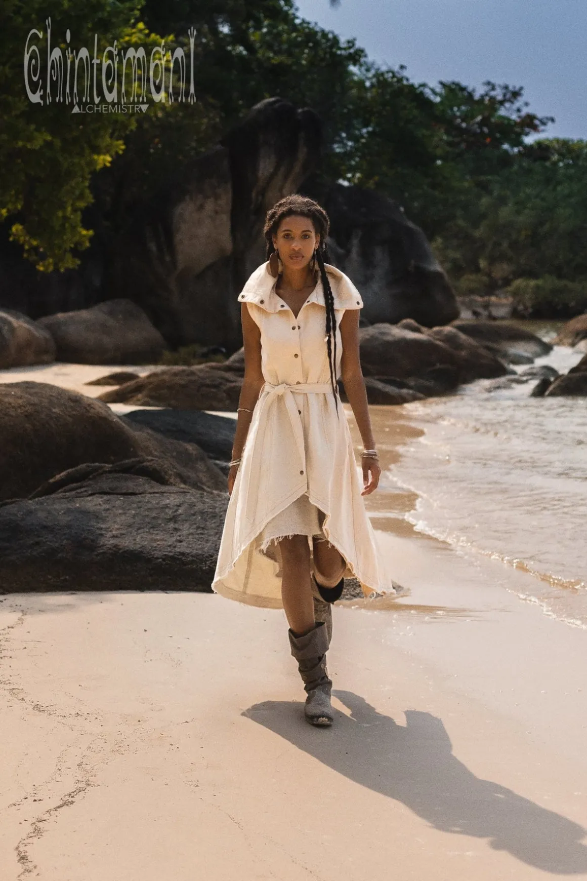 Denim Frock Vest / Off White