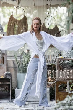 Flared Denim Pants / Blue