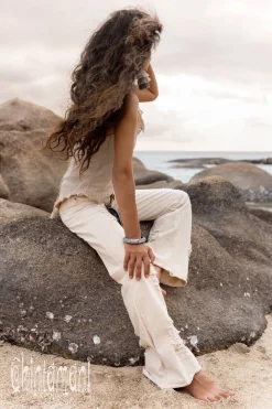 Flared Denim Pants / White