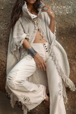 Flared Denim Pants / White