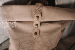 Flower RollTop Backpack / Beige