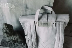 Flower RollTop Backpack / Light Gray