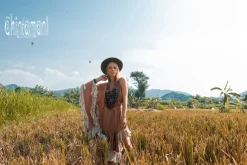 Fringe Boho Shawl / Dusty Pink
