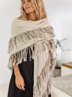 Fringe Boho Shawl / Off White