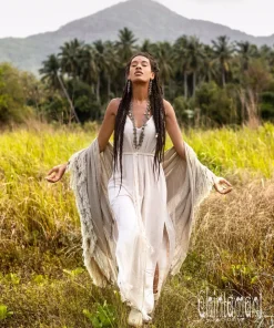 Fringe Boho Shawl / Sage Green