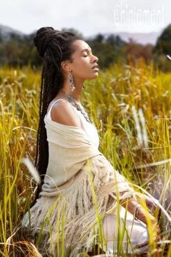 Fringe Boho Shawl / Sage Green