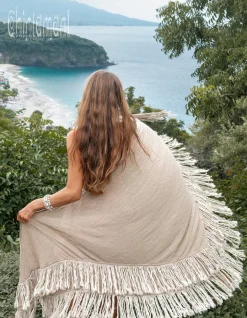 Fringe Boho Shawl / Sage Green