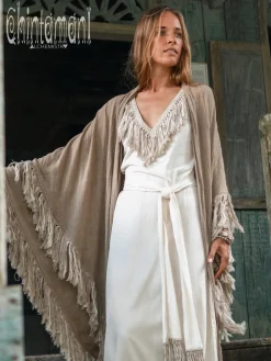 Fringe Boho Shawl / Sage Green