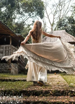 Fringe Boho Shawl / Sage Green