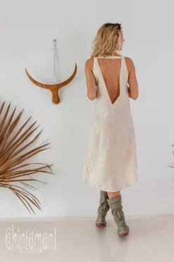 Fringe Linen Mini Dress / Cream