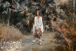 Fringe Linen Mini Dress / Natural Grey