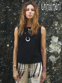 Fringe Tank Top / Black