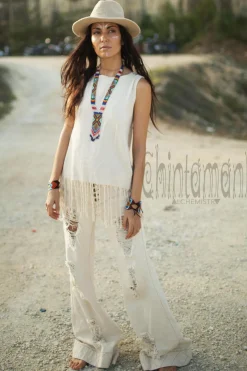 Fringe Tank Top / Off White