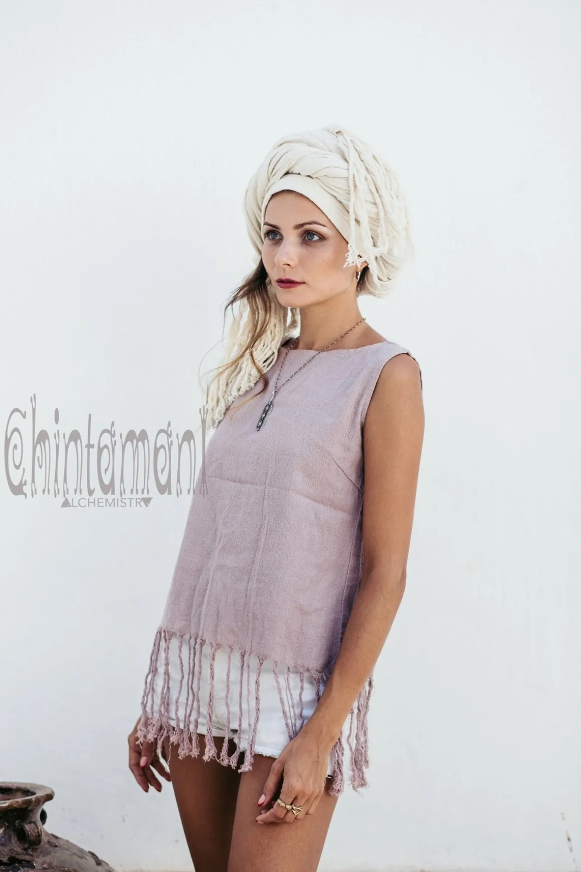 Fringe Tank Top / Purple