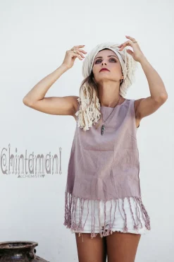 Fringe Tank Top / Purple