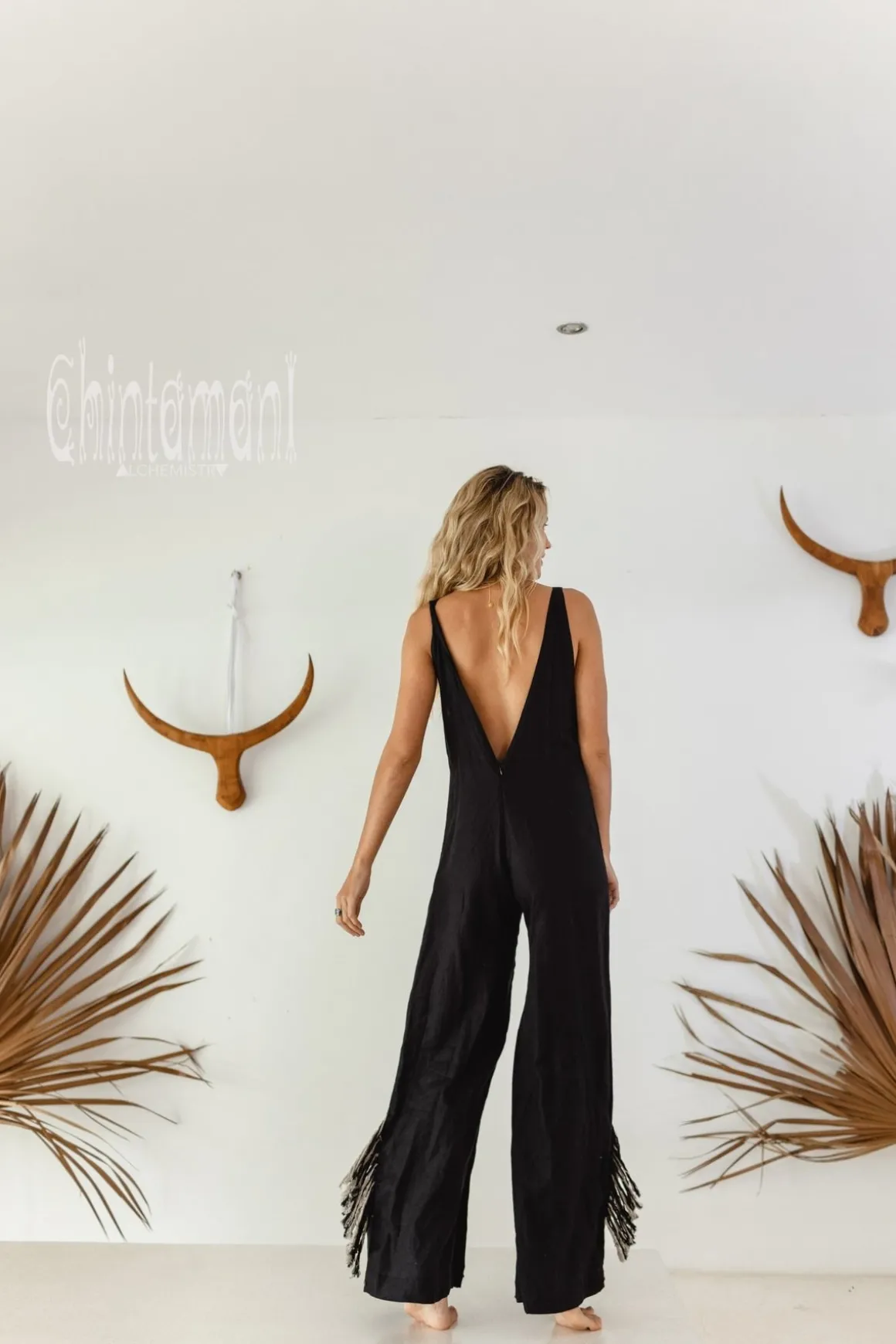 Fringed Jumpsuit / Black