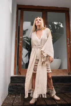 Fringed Kimono / Beige