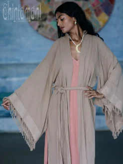 Fringed Kimono / Coffee