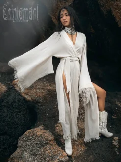 Fringed Kimono / Off White