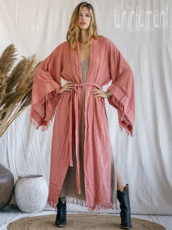 Fringed Kimono / Pink