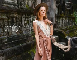 Fringed Maxi Dress / Dusty Pink