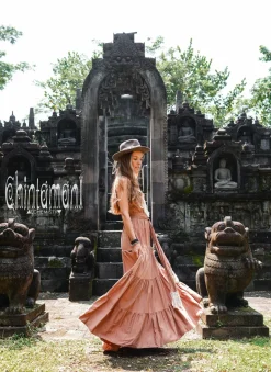 Fringed Maxi Dress / Dusty Pink