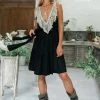Fringed Midi Dress / Black