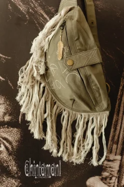 Fringy Banana Bag / Army Green