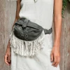 Fringy Banana Bag / Dark Gray