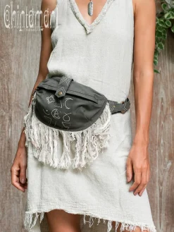 Fringy Banana Bag / Dark Gray