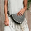 Fringy Banana Bag / Dark Gray