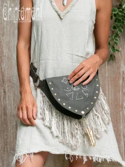Fringy Banana Bag / Dark Gray