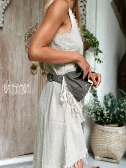 Fringy Banana Bag / Dark Gray