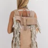 Fringy RollTop Backpack / Beige