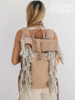 Fringy RollTop Backpack / Beige