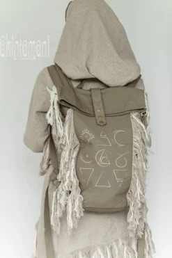Fringy RollTop Backpack / Army Green
