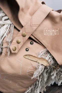 Fringy RollTop Backpack / Beige