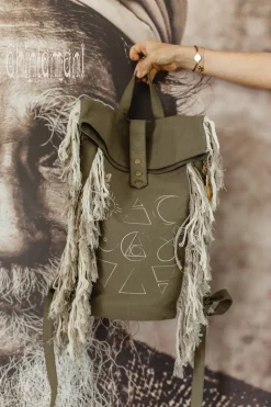 Fringy RollTop Backpack / Army Green