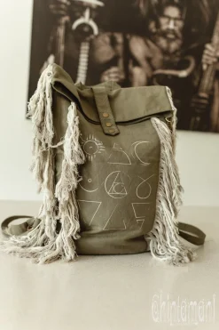 Fringy RollTop Backpack / Army Green