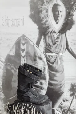 Fringy Tribal Boots / Black