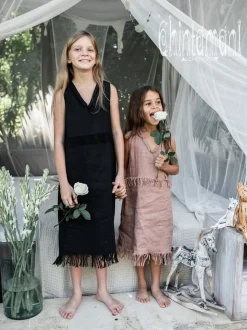 Girls Linen Dress / Dusty Pink